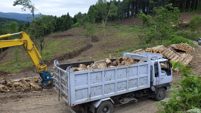 林地残材集材事業の作業風景 3